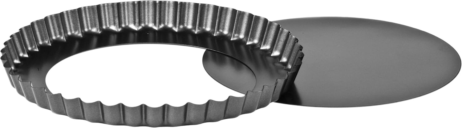 Premier Housewares Fluted Flan Tin, 20 cm, Grey, 0104311