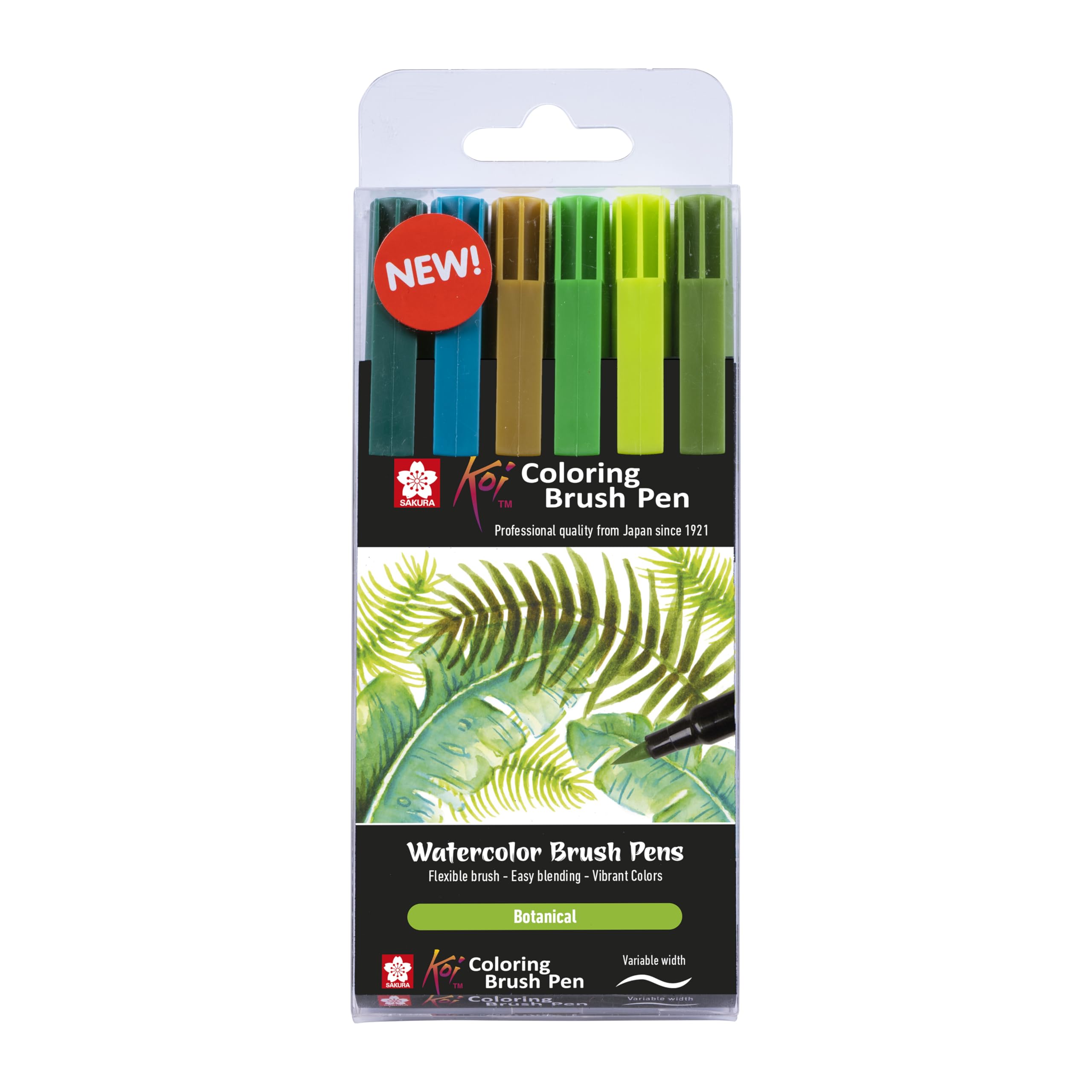 Sakura Koi-Colour Brush Set-Botanic, Set of 6, POXBR6D