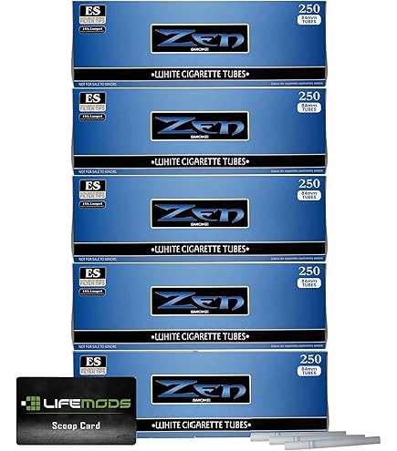Amazon.com: Zen Cigarette Tubes | 100mm | Light | 5 Pack | 1250 Tubes |  Premium Quality and Affordability