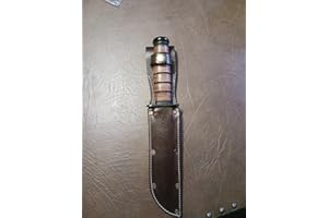 MILITARIA STUFFS World War Two Vietnam Style Leather Sheath for US Navy Mark 2 MK 2 or KA-BAR Leather Sheath Fits 7" Blade (Brown)