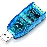 BOJKEON USB to RS485 RS422 Converter Adapter with TVS Protection, CH341 Chip for Modbus Communication, Support Windows11/10/8/7/XP, Linux, Mac OS (USB to RS485/422)