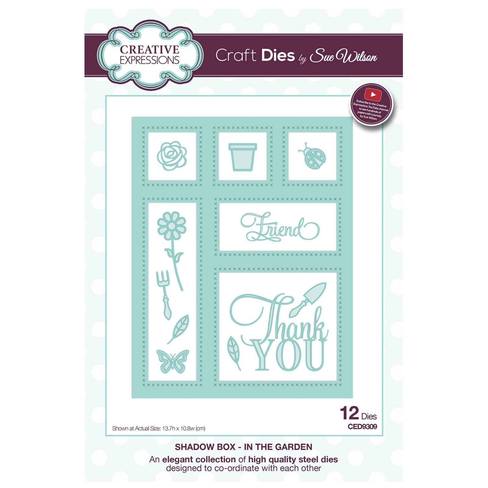 Sue Wilson Shadow Box-in The Garden, Multicolour