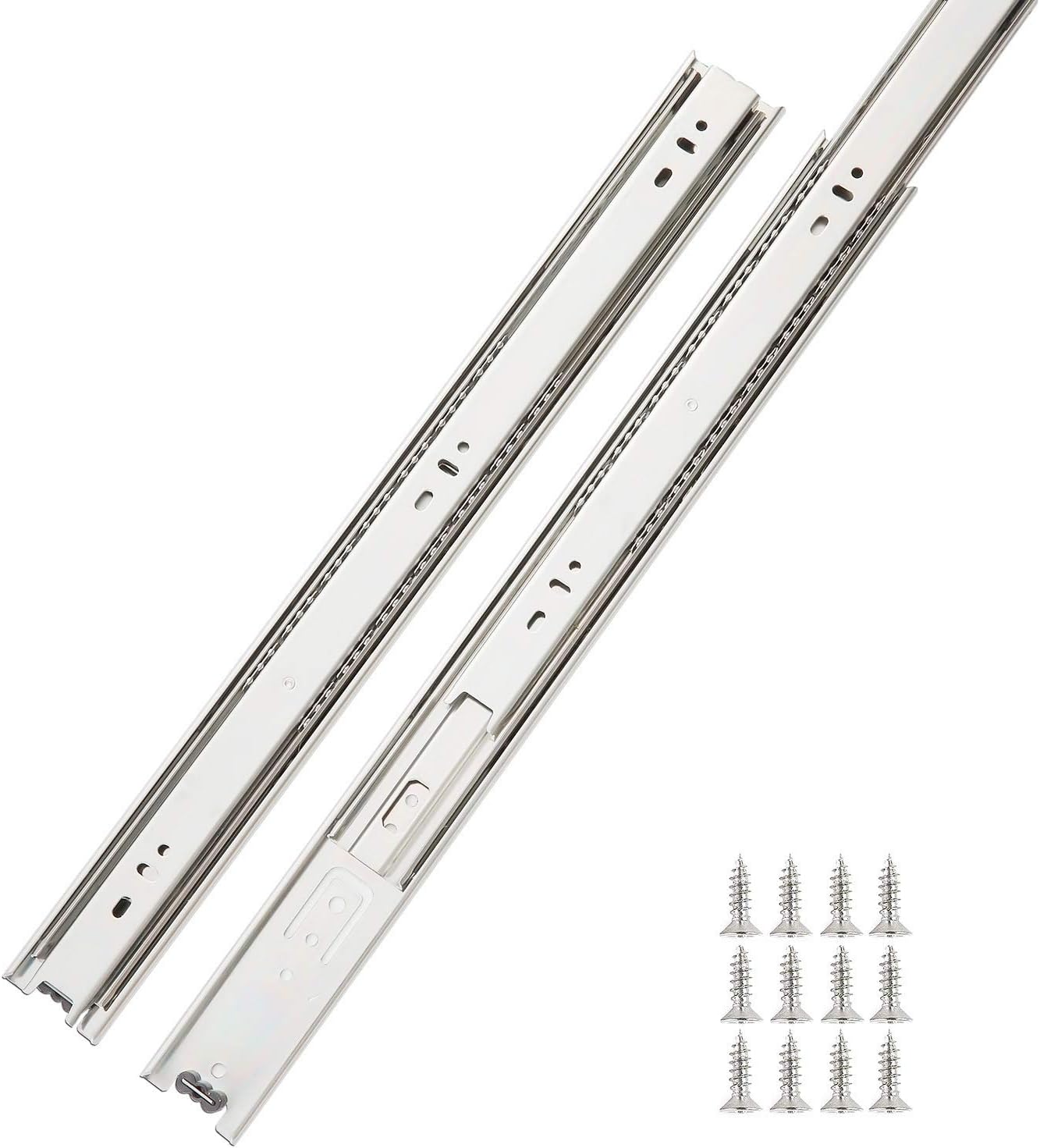 6 Pair of 18 Inch Hardware Full Extension Side Mount Ball Bearing Sliding Drawer Slides - - 