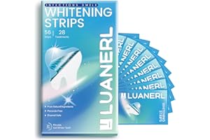 luanerl Teeth Whitening Strips 56 Strips - 28 Treatments,Peroxide & Sensitivity Free,Enamel Safe with Soothing Natural Ingredients for Deep Stains Removal