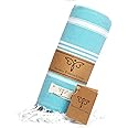 SMYRNA TURKISH COTTON Classical Series Throw Blanket 50x60, Outdoor Blankets, Throws and Blankets for Couch, Sofa, Bed, Chair, Beach Picnic, Travel Boho Turkish Blanket, Turquoise