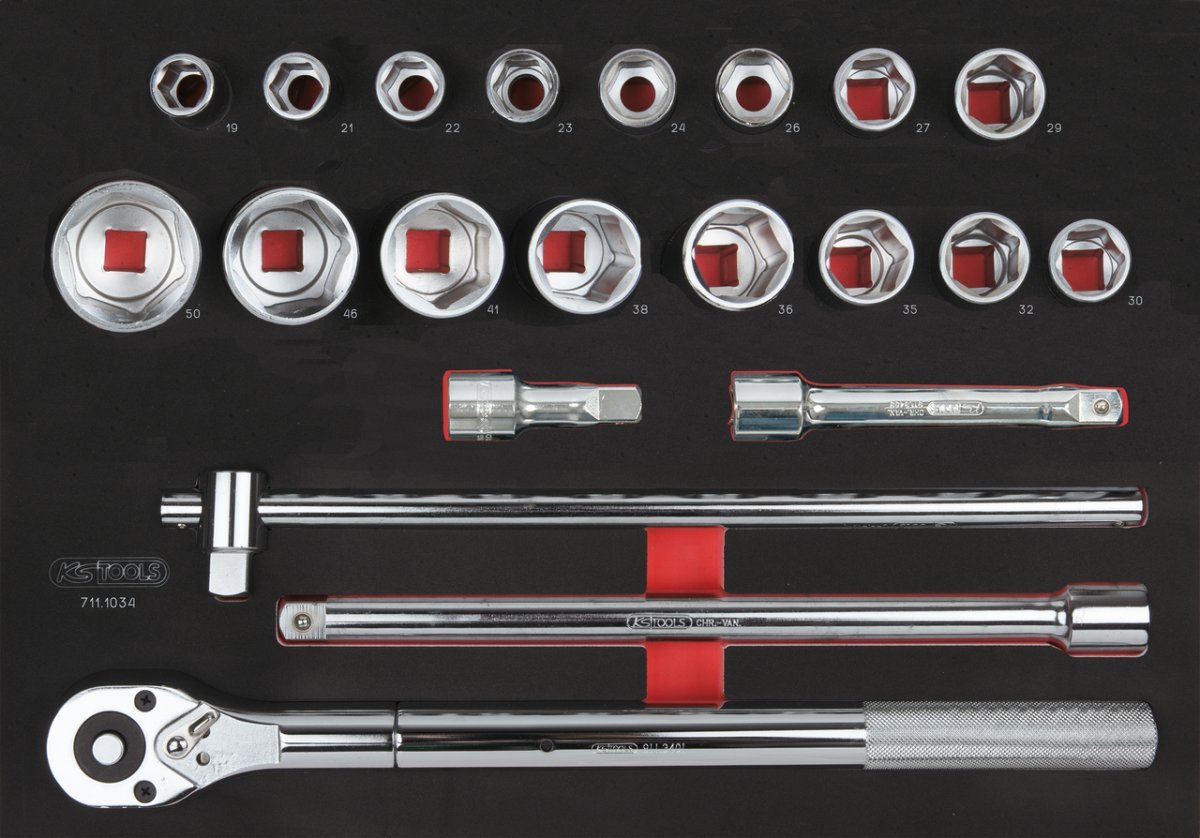 KS Tools 711.1034 Module Socket Set 21 Piece Accessories 3/4