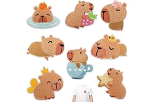 LIAJIA Capybara Patches Embroidered Stickers Capybara Patches Iron on Sew on Applique for Backpacks Pants Clothes Jeans Vests