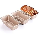 HONGBAKE Mini Loaf Pan for Baking Bread, Nonstick Small Banana Bread Tins Set of 3, 6 x 3.3 x 2 In Tiny Carbon Steel Meatloaf