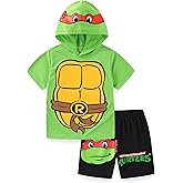 Nickelodeon Teenage Mutant Ninja Turtles Boys Hooded Shirt and Short Set for Toddler and Big Kids