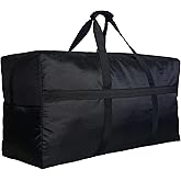 HaoHakka Extra Large Storage Duffle Bag for Travel, Big Foldable XL Duffle Bag for Traveling - Black