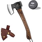 14.4" Hatchet, Camping Axe, Survival Axe with Sheath, Bushcraft Hatchet with 1065 Carbon Steel and Beech Handle for Wood Chopping – Perfect for Outdoor Survival and Adventures