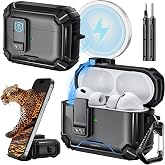 Inesore for AirPods Pro 3 Case with Secure Lock-Balck | Magnetic Automatic Lock cover with Phone Stand &amp; Cleaning Kit,Compatible with Magsafe
