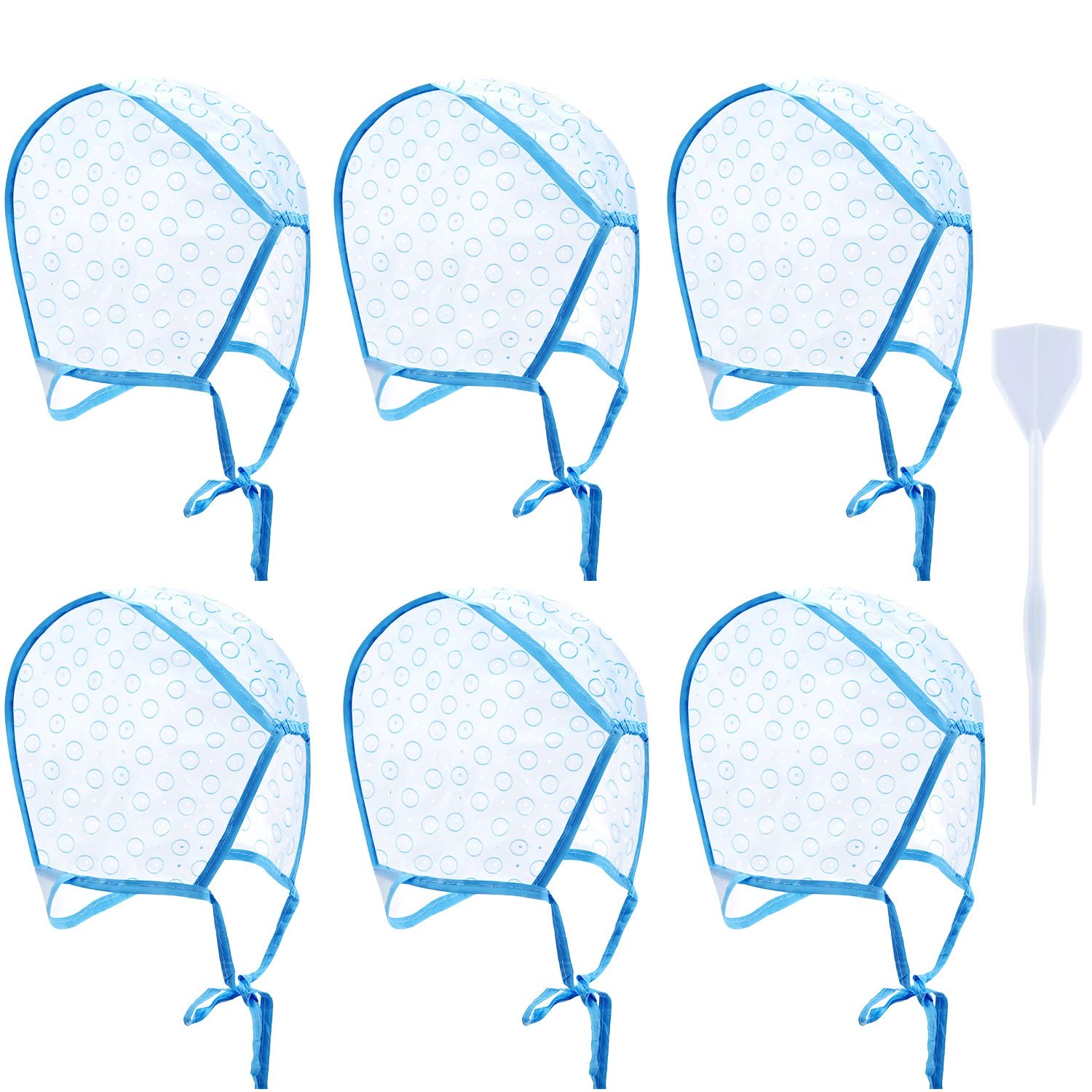 6 Pieces Tipping Cap Highlight Hair Cap Salon Hair Coloring Highlighting Dye Cap with Plastic Hooks for Dyeing Hair Hairdressing Tool (Blue) : Beauty