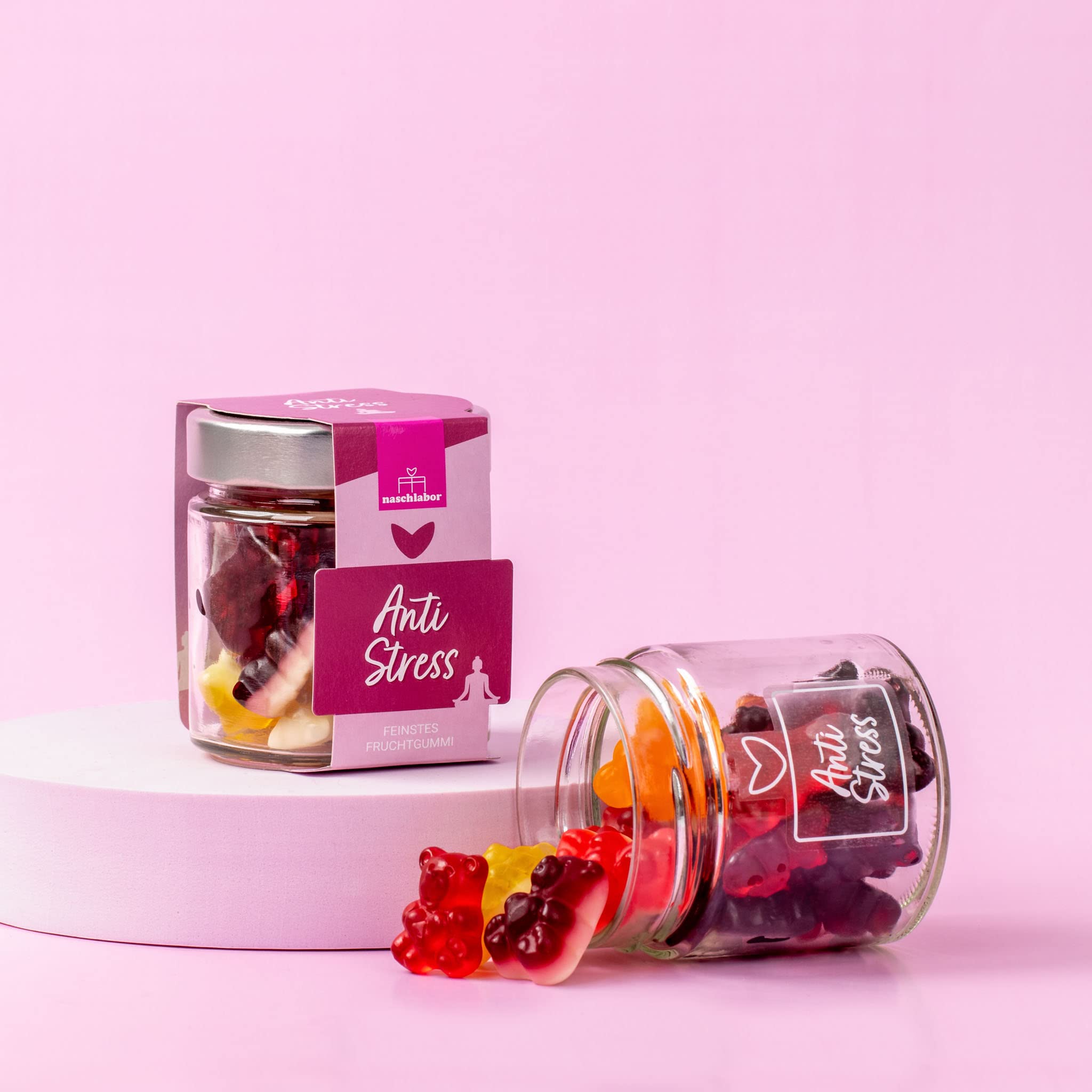 Anti Stress Fruchtgummis | Deine Portion Gummibärchen gegen den Stress | Nervennahrung fürs Büro oder die Uni | Geschenkglas | Anti Stress Gummibärchen im Geschenkglas 5