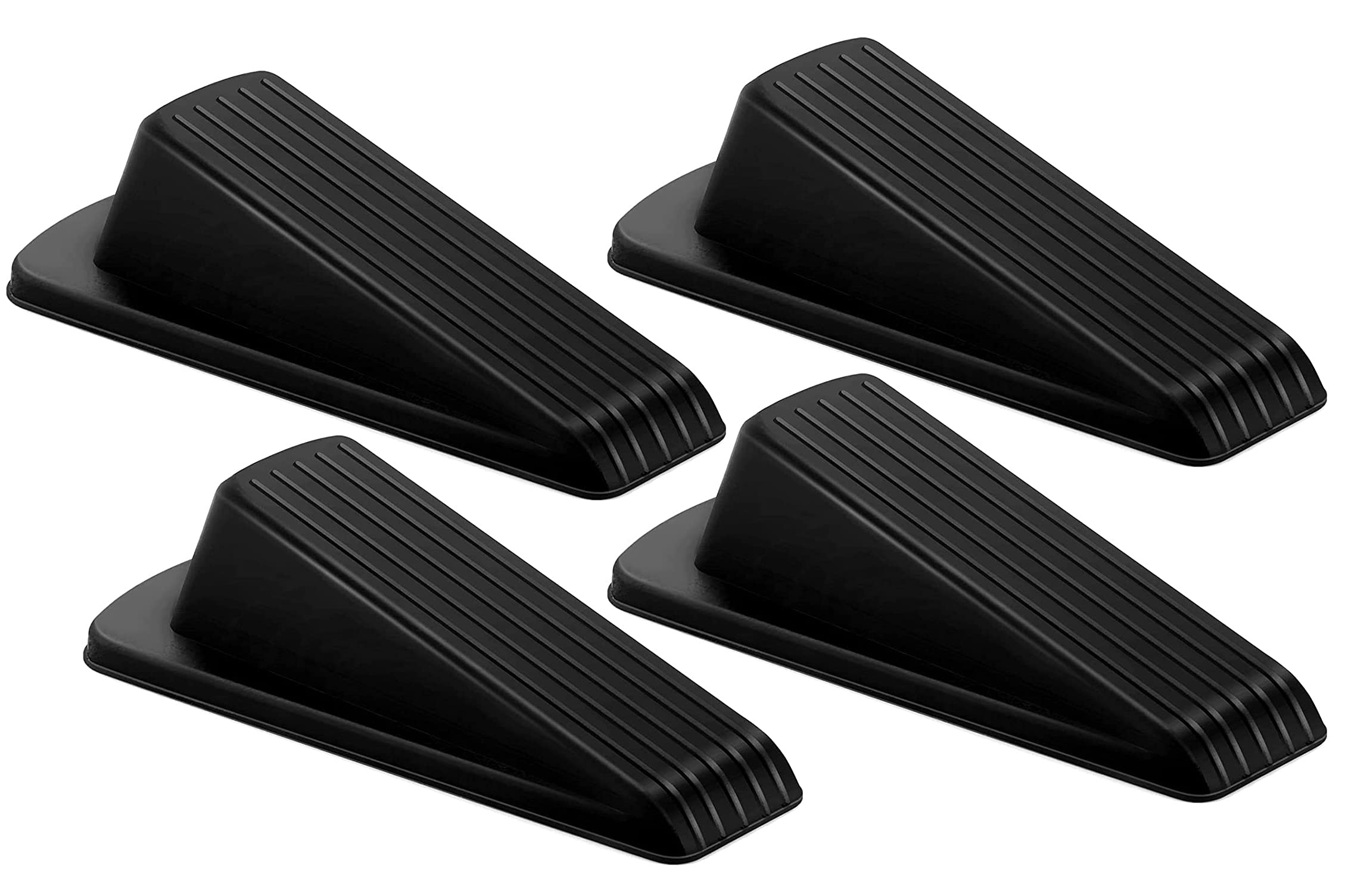 Demero Door Wedges Rubber Door Wedges Heavy Duty Door Stopper for Multi Floor Ideal for Homes,Offices,Workshops (Black, Pack of 4)…