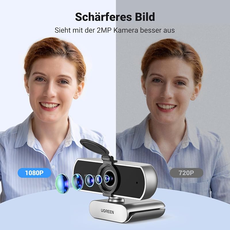 FineCam Lite 1080P, Dual-Mikrofon, Fixfokus, mit Privacy Cover