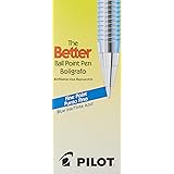 PILOT The Better Ball Point Pen Refillable Ballpoint Stick Pens, Fine Point, Blue Ink, 12-Pack (36011), Dozen Box (0.7mm - Fi