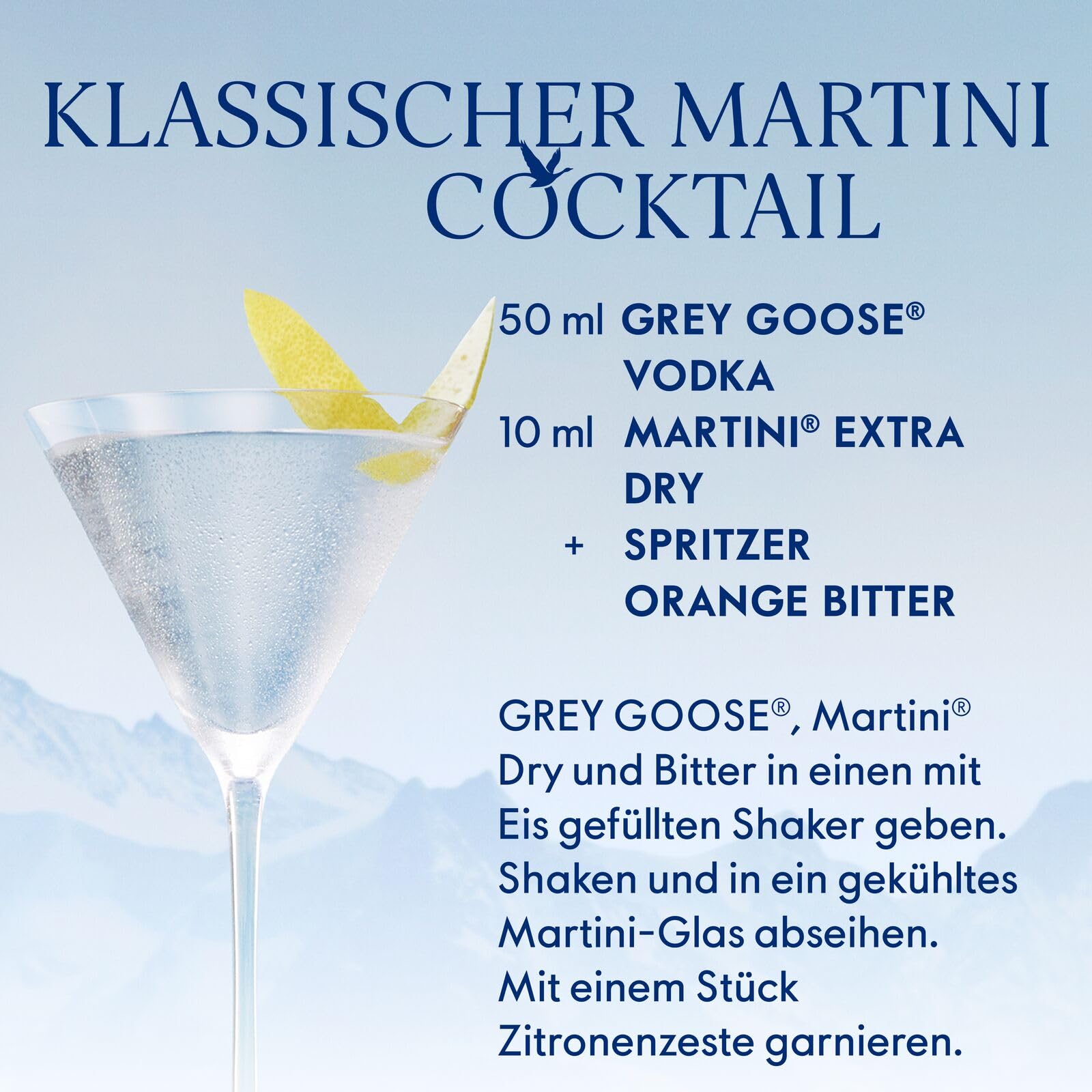 GREY GOOSE Premium-Vodka aus Frankreich, 40% Vol., 70 cl/700 ml, mit 100% französischem Weizen und natürlichem Quellwasser 4