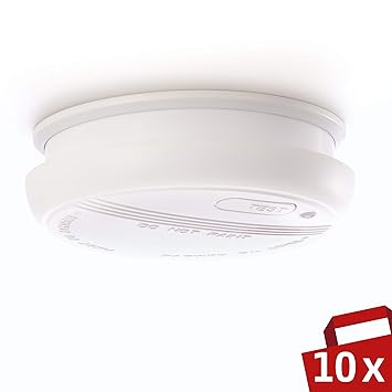 DETECTOR DE HUMO Sicuro | 10 x Alarma de incendio de 4smile | Detector de humo para ...