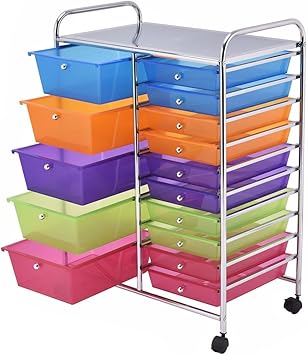 Amazon Com Chanok Cart 15 Drawers Organizer Rolling Storage