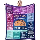 Solzien Basketball Gifts for Girls, Christmas Birthday Gifts for Basketball Lovers/Team, Soft Throw Blanket 60"x50"