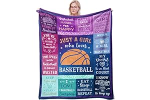 Solzien Basketball Gifts Blanket 50"x60", Basketball Gifts for Girls, Basketball Stuff for Girls, Basketball Team/Lover Gifts, Girls Basketball Gifts, Christmas Birthday Gifts for Basketball Lovers