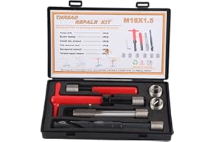 HILITAND 11Pcs M16x1.5 Thread Repair Kit Thread Sleeve Screw Thread Repairing Kit Stainless Steel Female Thread Repairing Accessory Assortment Kit Threaded Insert Tool