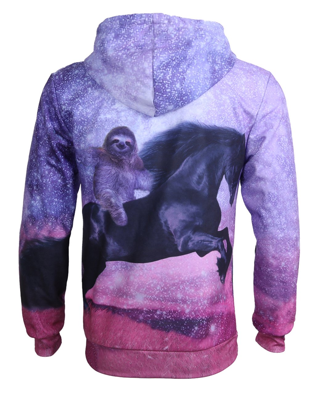 chicolife Causal Sudadera con Capucha, Sudadera con Capucha de la Pereza y del Caballo Impresa 3D Divertida del cordón Sudadera con Capucha de la Capilla y del Terciopelo S-4XL