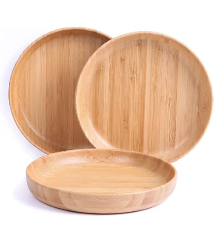 Set De 4 Posavasos De Bambú Rectangulares Y Ovalados - Bandejas Pequeñas Para Servir O Decorar - Naturales Y Resistentes Al Agua