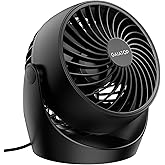 Gaiatop Desk Fan, 5-Inch Portable Electric Table Desktop Air Circulator Fans, Small but Powerful with 3 Speed 360° Adjustable Tilt for Cooling Home Dorm Office Bedroom Bathroom Kitchen, Black