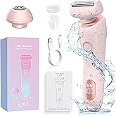 Electric Shaver for Women, Silk Glide Pro Shaver, 2 in 1 Wet & Dry Waterproof Electric Razors with Removable Head, Bikini Trimmer for Women for Leg Arm Underarm Bikini Area (Pink)