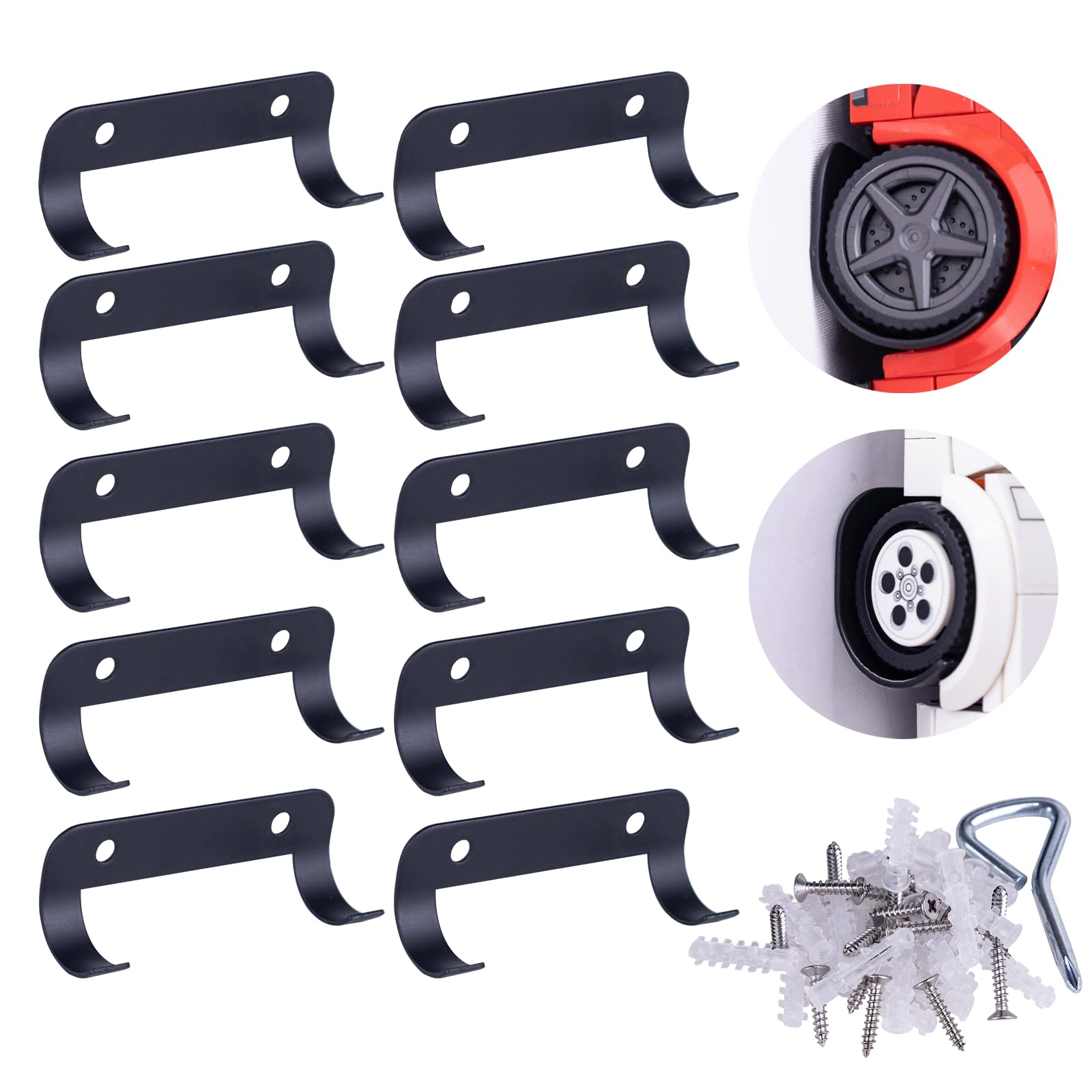 Photo 1 of 10 PCS Car Steel Wall Mount,Lego car Wall Display Stand, Compatible with Speed Champions Series Car Models, Showcase Your Collection with Sturdy Steel Wall Mount, Ideal for Car Enthusiasts