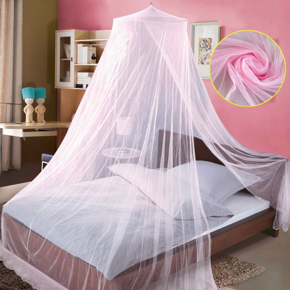Mosquito Net for Bed (Pink). Mosquito Lace Bed Canopy Netting Fabric