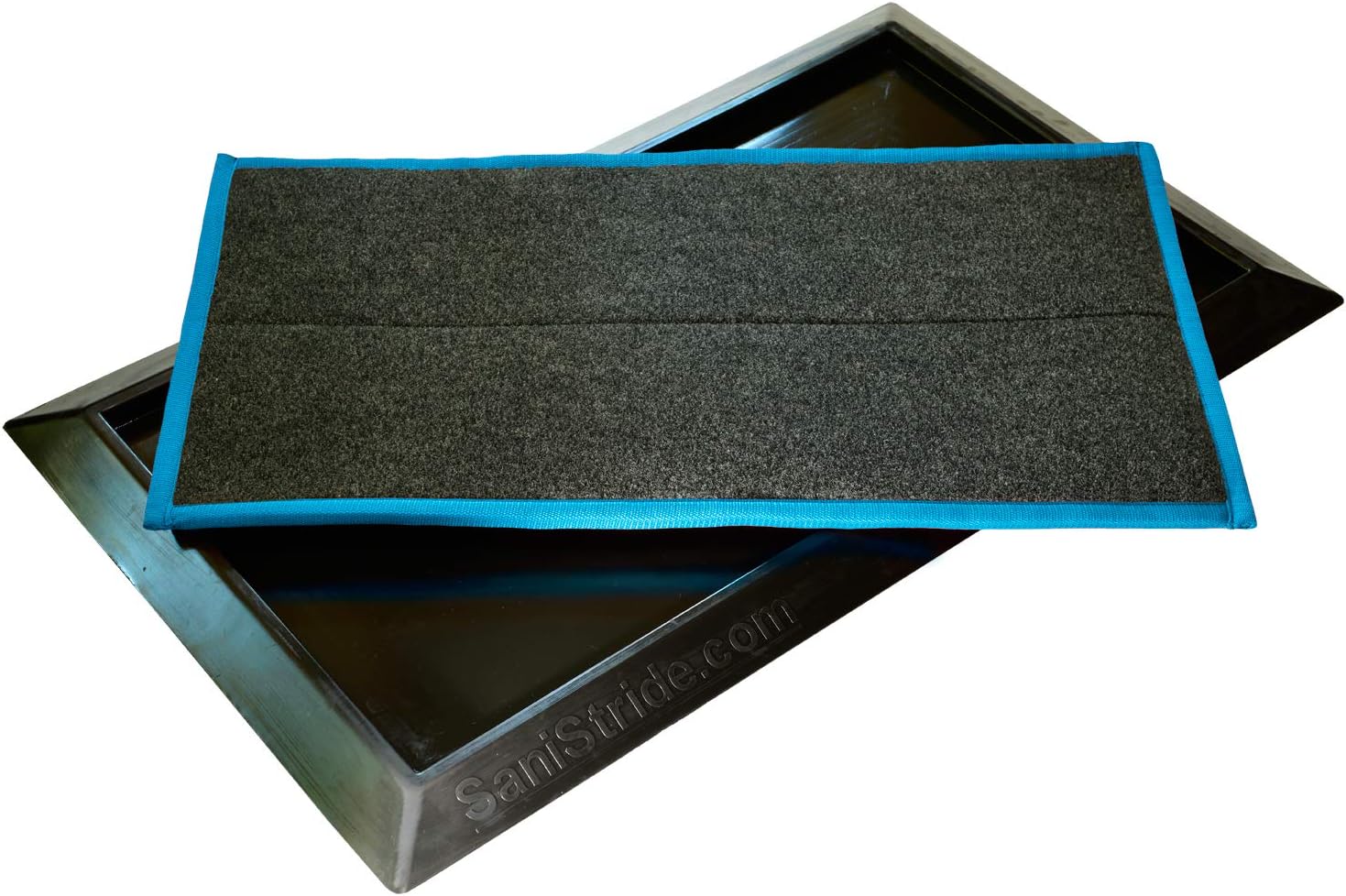 Sanistride Stride 1" deep Shoe Sanitizer Dispensing Mat - Rubber Base Mat with 1" Thick Proprietary Sanitizer Delivery Insert