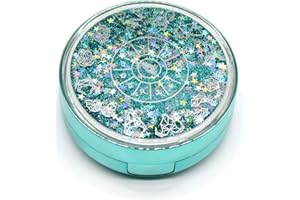 LOVEWEE Contact Lens Case, Bling Stars Colored Portable Cute Eye Contact Lense Remover Tool with Mirror for Teen Girls Women Travel Carry