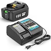 ARyee 18V 8.0Ah Replacement for Makita 18V Battery BL1860 BL1850 BL1850B BL1845B BL1840 BL1840B Lithium-ion with 14.4v-18v Battery Charger