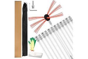 SUNINLIFE 39 Feet Chimney Sweep Kit Chimney Cleaning Kit Chimney Brush, Rotary Chimney Cleaner Tool Kit with 12 Nylon Flexible Rods, Chimney Cleaning System Driven by Drill for Sweeping Fireplace Flue