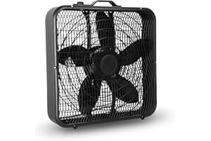 Xcity 20 Inch Box Fan with Carry Handle, Portable Powerful and Quiet 3-speed Floor Fan with Protection Net, Durable 70W Lightweight for Bedroom Study Home