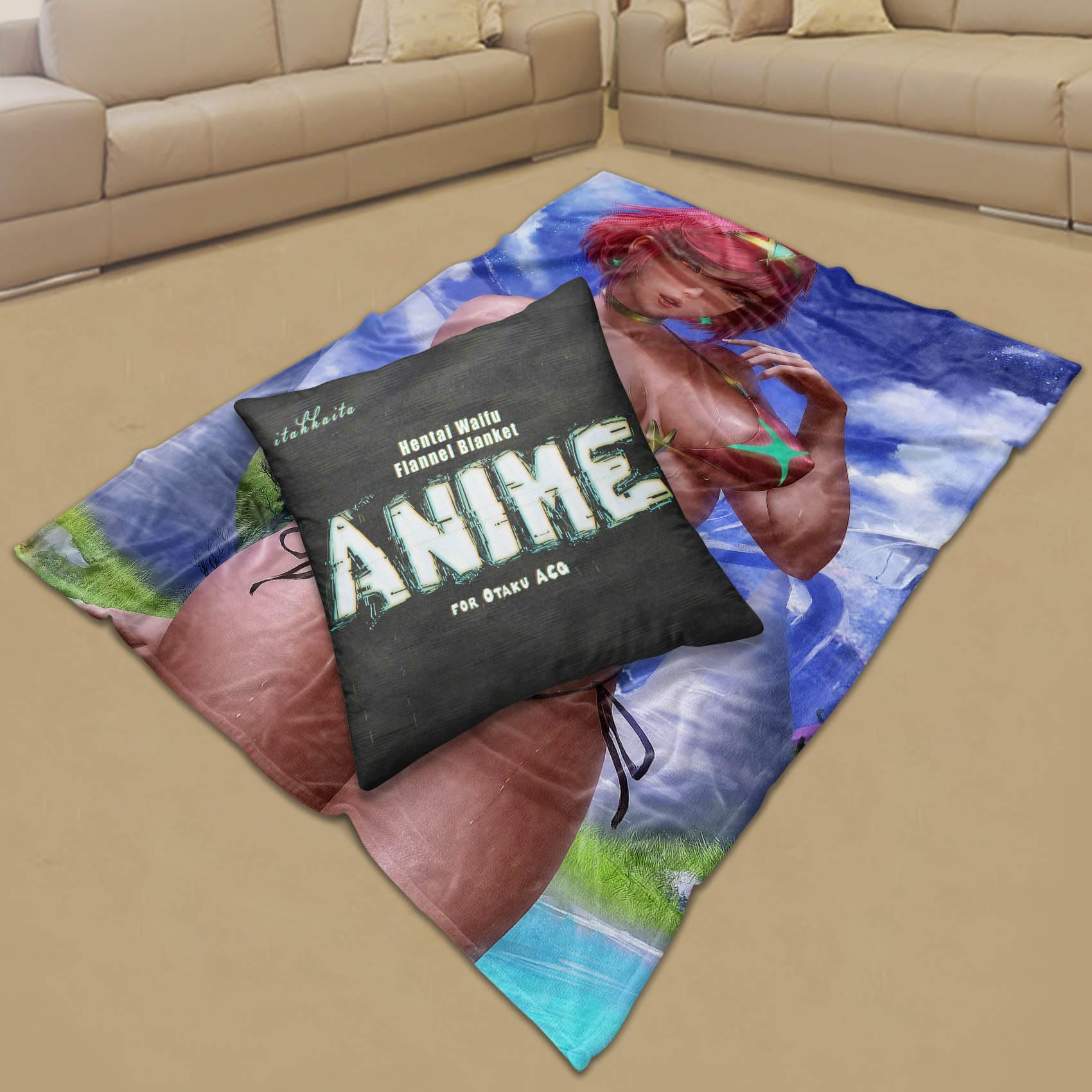 itakkaito Hentai Waifu Throw Blanket, Uncensored