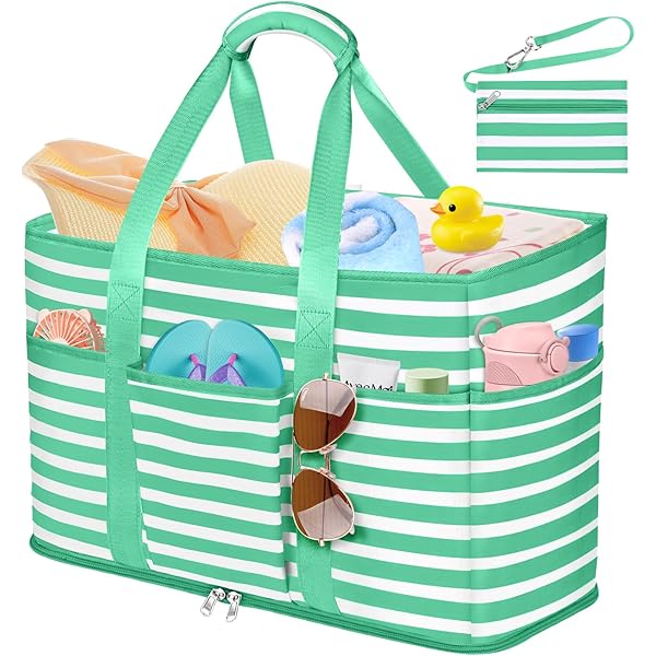 Livhil Large Nylon Mesh Beach Tote Bag For Women, Big Vacation Waterproof Pool Bag With Multiple