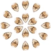 MECCANIXITY 20Pcs 20 x 30mm Teardrop Rhinestones Glass Pointed Back Rhinestone Beads Gems for Jewelry Making Costume Crystal Embellishments Crafts,Champagne Gold