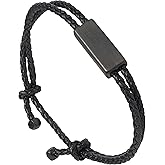 Forge & Foundry Men's Adjustable Black Braided Leather Bracelet | Drapers | Matte Black Stainless Steel Slider | Refined Hand-Crafted Jewelry, Designed by Jewelers, Forged for Men