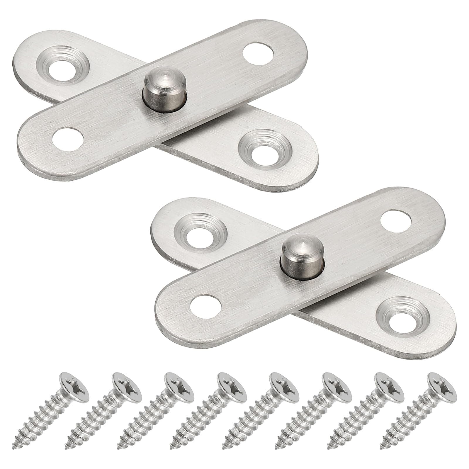 PATIKIL Door Pivot Hinges, 2 Set 360 Rotating Hidden Door Hinges Up Down Shaft Hardware XS Size for Secret Door, Bookcase, Silver Tone