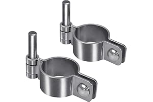 Insaga 2-3/8'' Thick Gate Hinges, 304 Stainless Steel Chain Link Fence Parts, 2pcs Pipe Hinge for Farm Gates, Fits 2-3/8'' OD Post/Pipe
