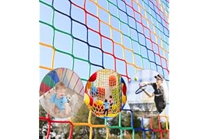 KINGPOUL Climbing Net Balcony Netting for Pets, Stairway for Balcony,Baseball Softball Net Sports Netting for Railings,Playground,Kids Safety net Rope,Driveway Nets 3.3X6.6FT