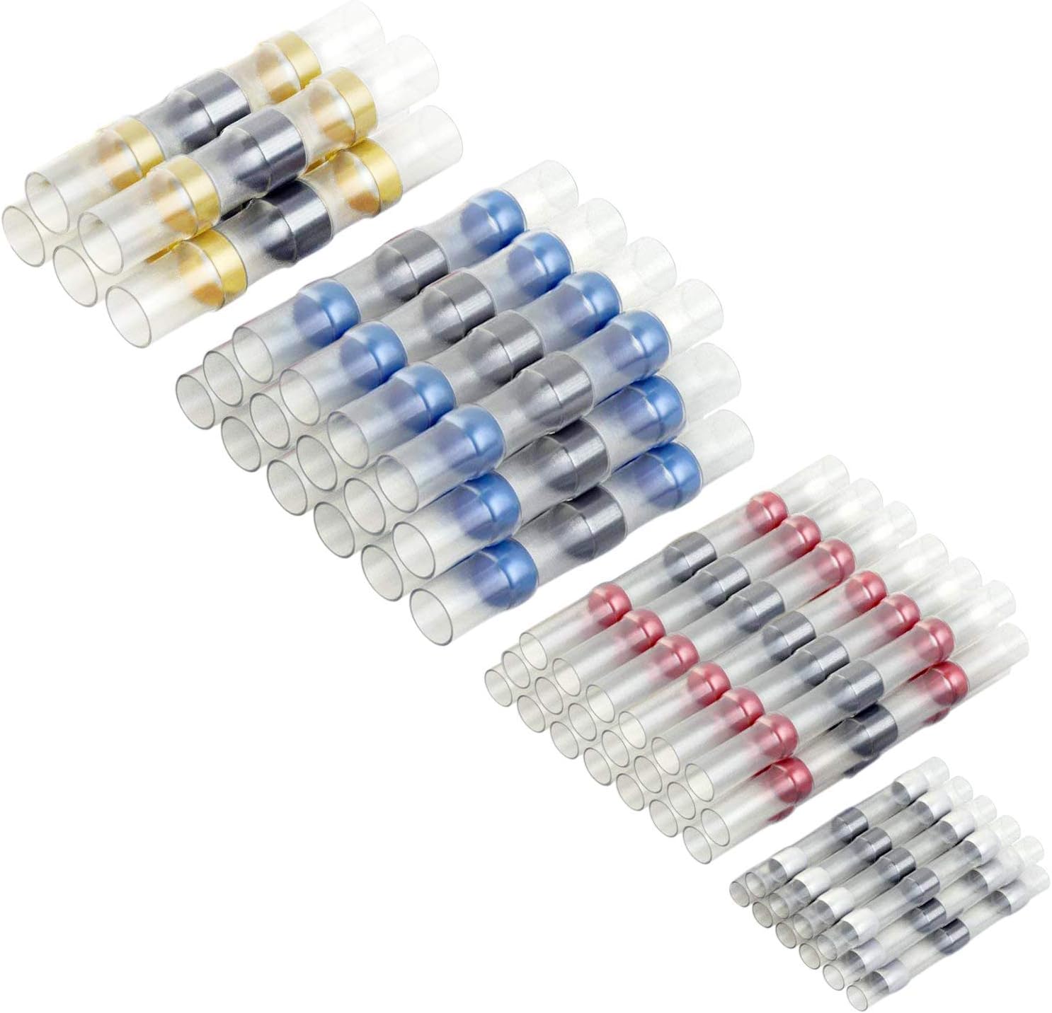 50 Pack Solder Seal Wire Connector, Heat Shrink Butt Connectors