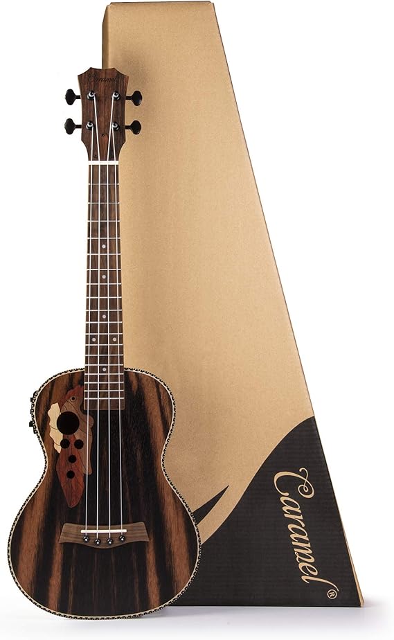 Caramel CB904 Ebony Baritone Acoustic Electric Ukulele with Truss Rod