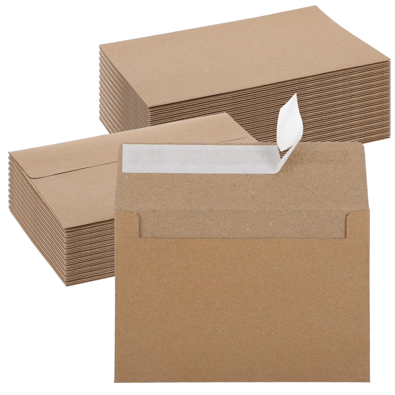 Photo 1 of 100 Pack Brown Blank Greeting Cards with Envelopes, Folded Cardstock for DIY Wedding, Birthday Invitations, Crafts