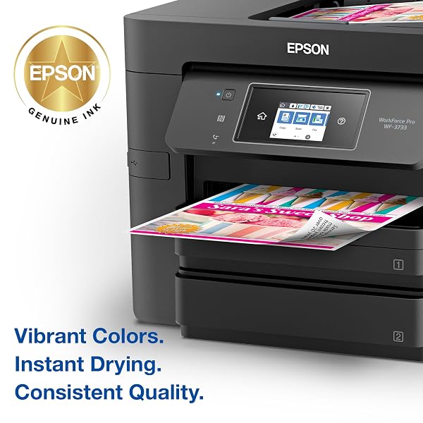 EPSON 702 DURABRITE ULTRA INK STANDARD CAPACITY BLACK & COLOR CARTRIDGE COMBO PACK (T702120-BCS) WORKS WITH WORKFORCE PRO WF-3720, 3730, 3733