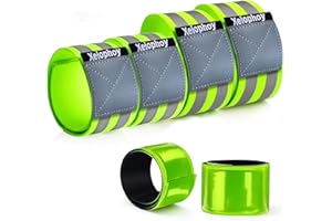 Xeiophoy Reflective Band for Night Running Walking, 6 PCS Premium Reflective Bands for Arm/Wrist/Ankle/Leg, High Visibility Reflective Running Gear Adjustable for Men and Women